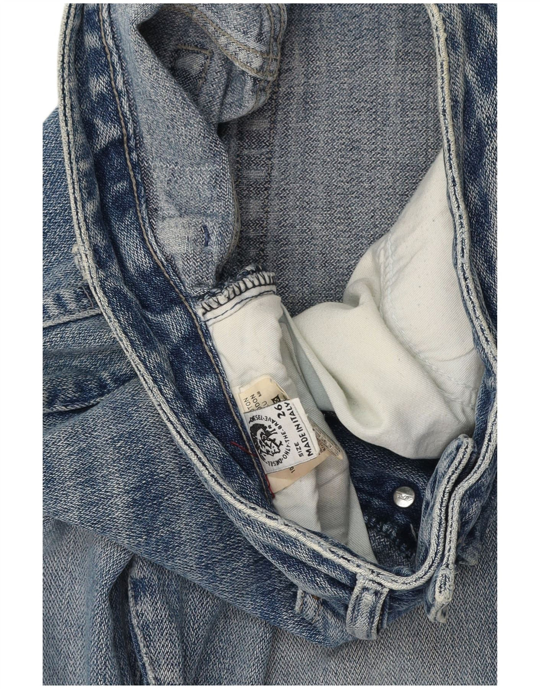 DIESEL Damskie proste dżinsy W26 L30 Niebieskie bawełniane