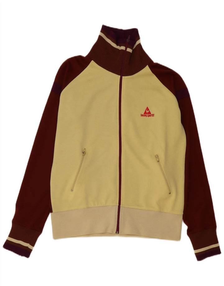 Męska kurtka dresowa Le Coq Sportif, duża, żółta, poliestrowa z blokami kolorów
