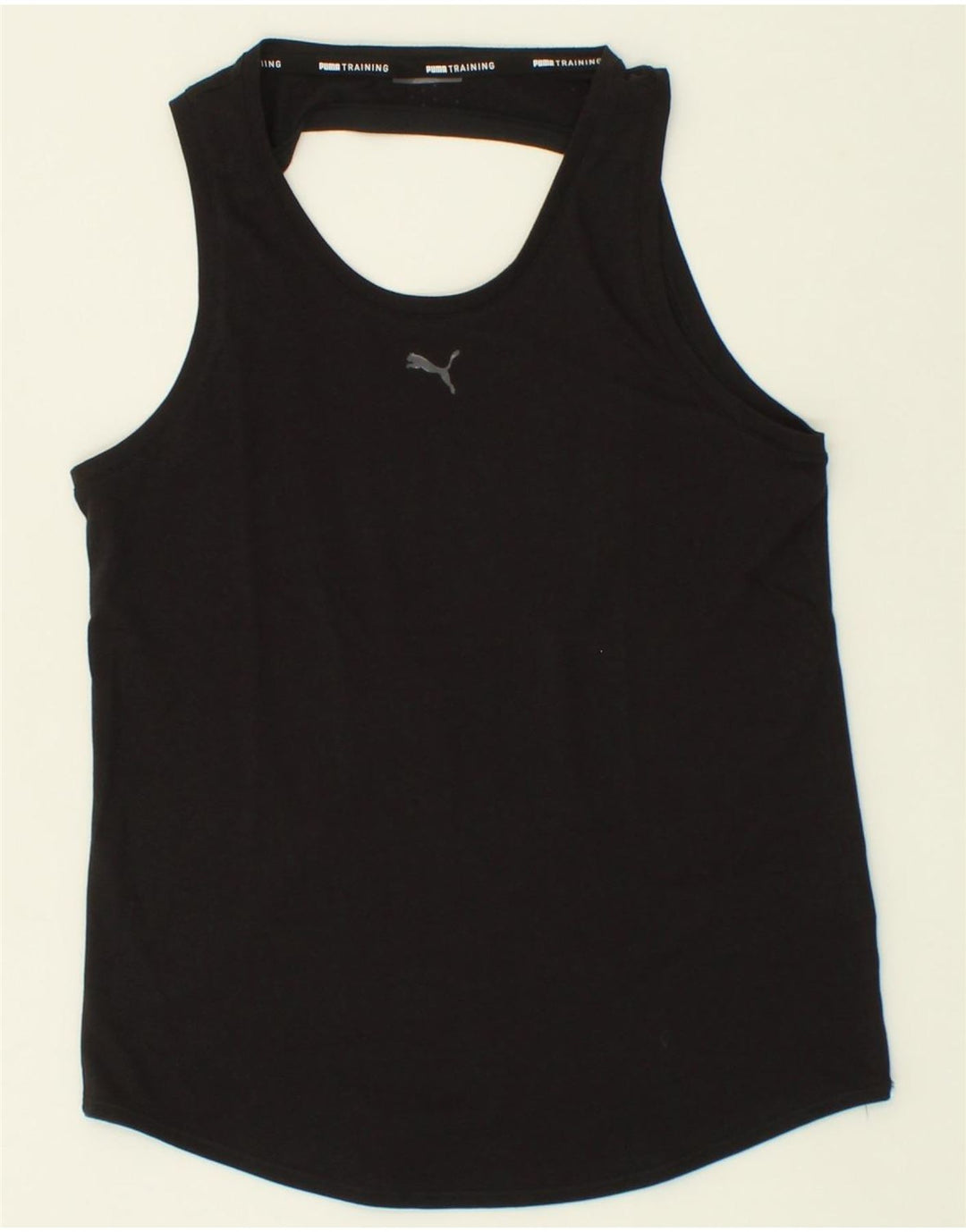 PUMA Womens Vest Top UK 10 Small Black Polyester Vintage Puma and Second-Hand Puma from Messina Hembry 