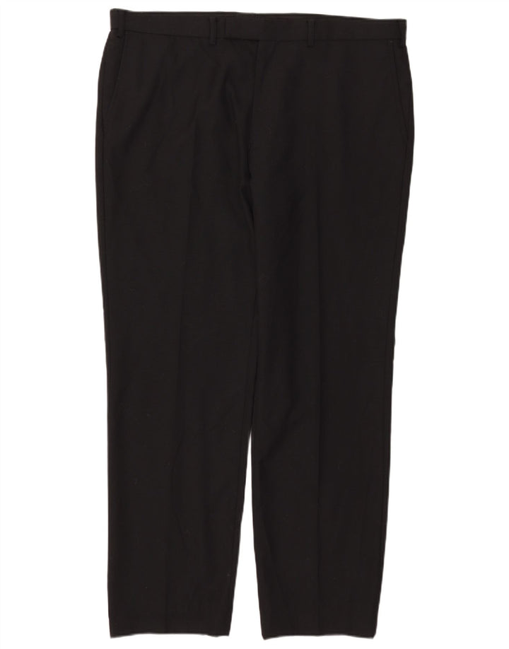 Męskie spodnie garniturowe Marks & Spencer Autograph W40 L31 czarne