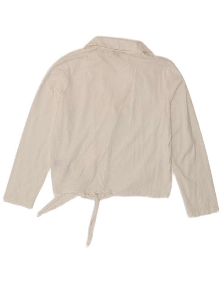 MASSIMO DUTTI Damska bluza koszulowa pulowerowa UK 6 XS, biała bawełna