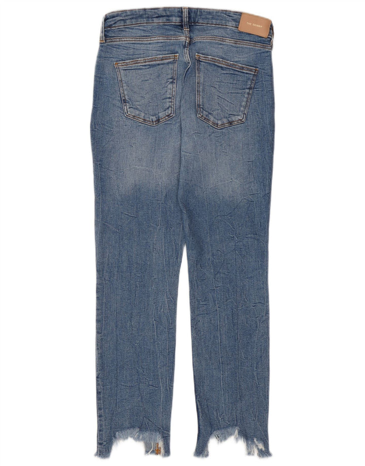 Damskie jeansy Zara w trudnej sytuacji, przycięte, EU 40, średnie, W30, L27, niebieskie
