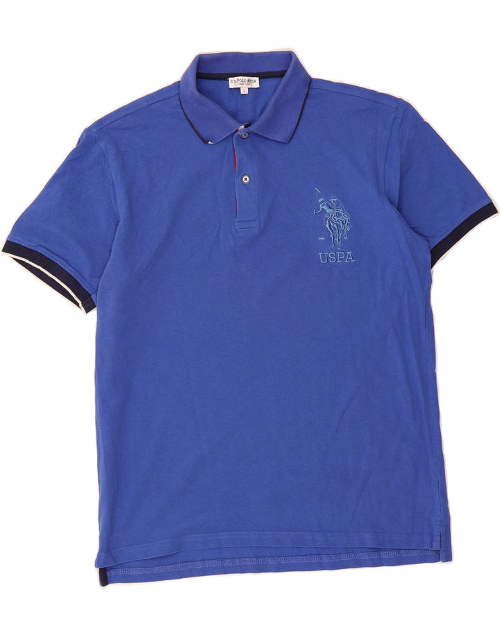 U.S. POLO ASSN. Mens Graphic Polo Shirt Large Blue Vintage U.S. Polo Assn. and Second-Hand U.S. Polo Assn. from Messina Hembry 
