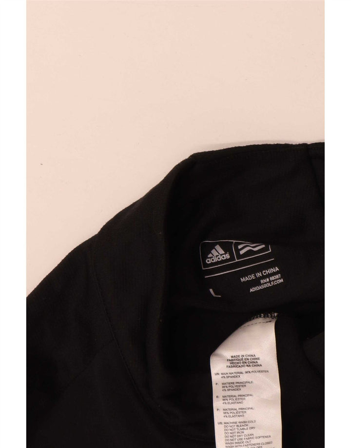 Adidas Męski dres z zamkiem błyskawicznym, duży, czarny poliester