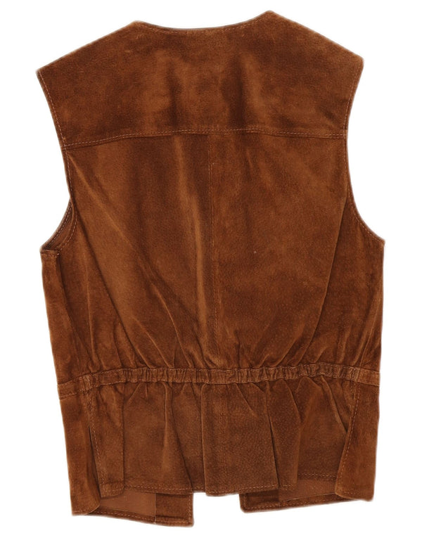 Zamszowa kamizelka damska Petite Mademoiselle UK 10 Small Brown