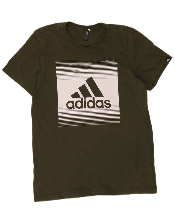 Męska koszulka z grafiką Adidas, duża, zielona bawełna