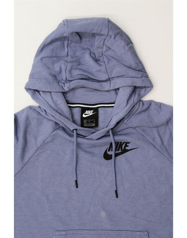 NIKE Womens Hoodie Jumper UK 14 Medium Blue Cotton Vintage Nike and Second-Hand Nike from Messina Hembry 