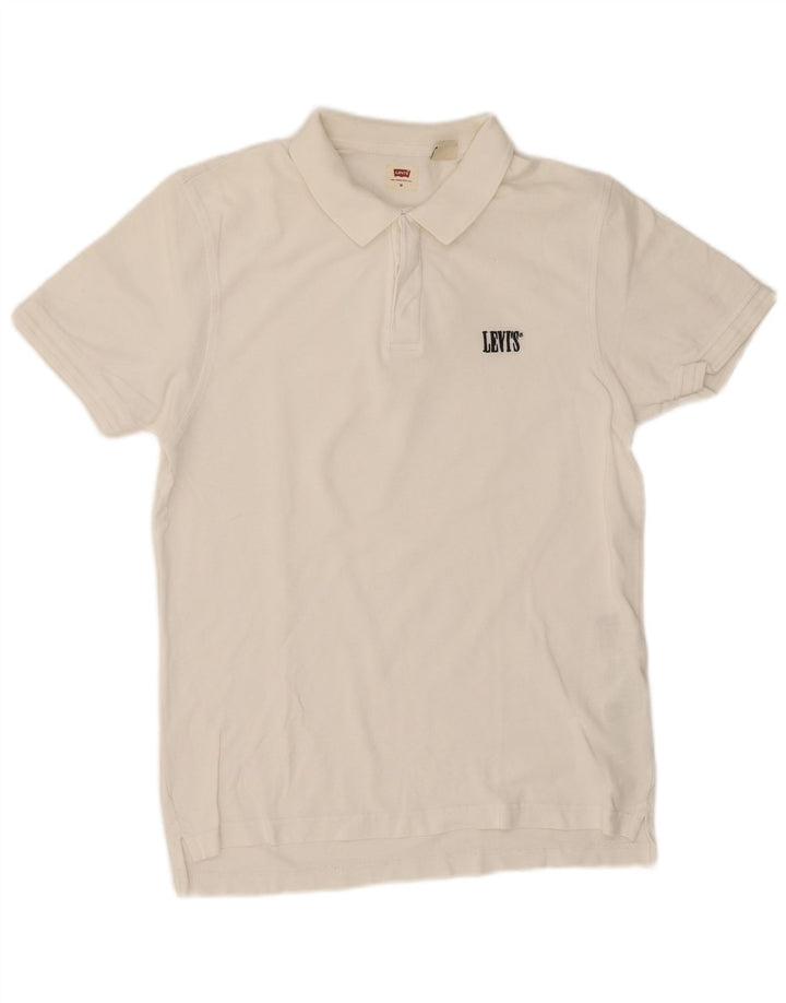 Męska koszulka polo Levi's, średnia biała bawełna