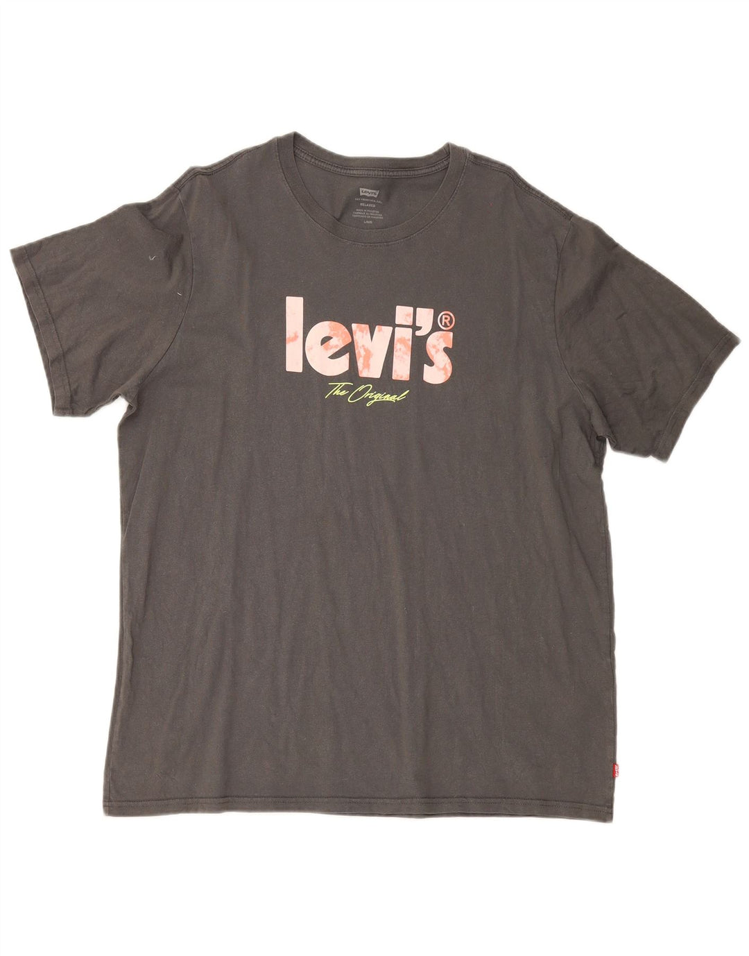 Męski T-shirt Levi's o swobodnym kroju z grafiką, duży, szary, bawełniany