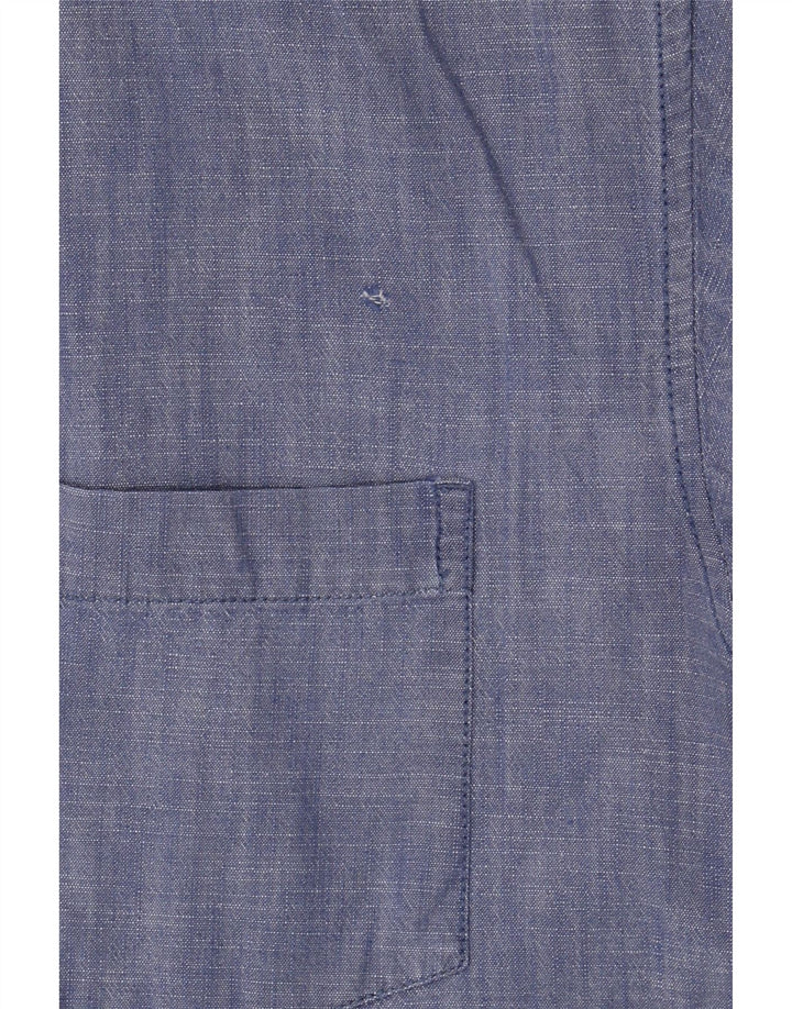 Koszula męska w stylu vintage, średnia niebieska, bawełniana
