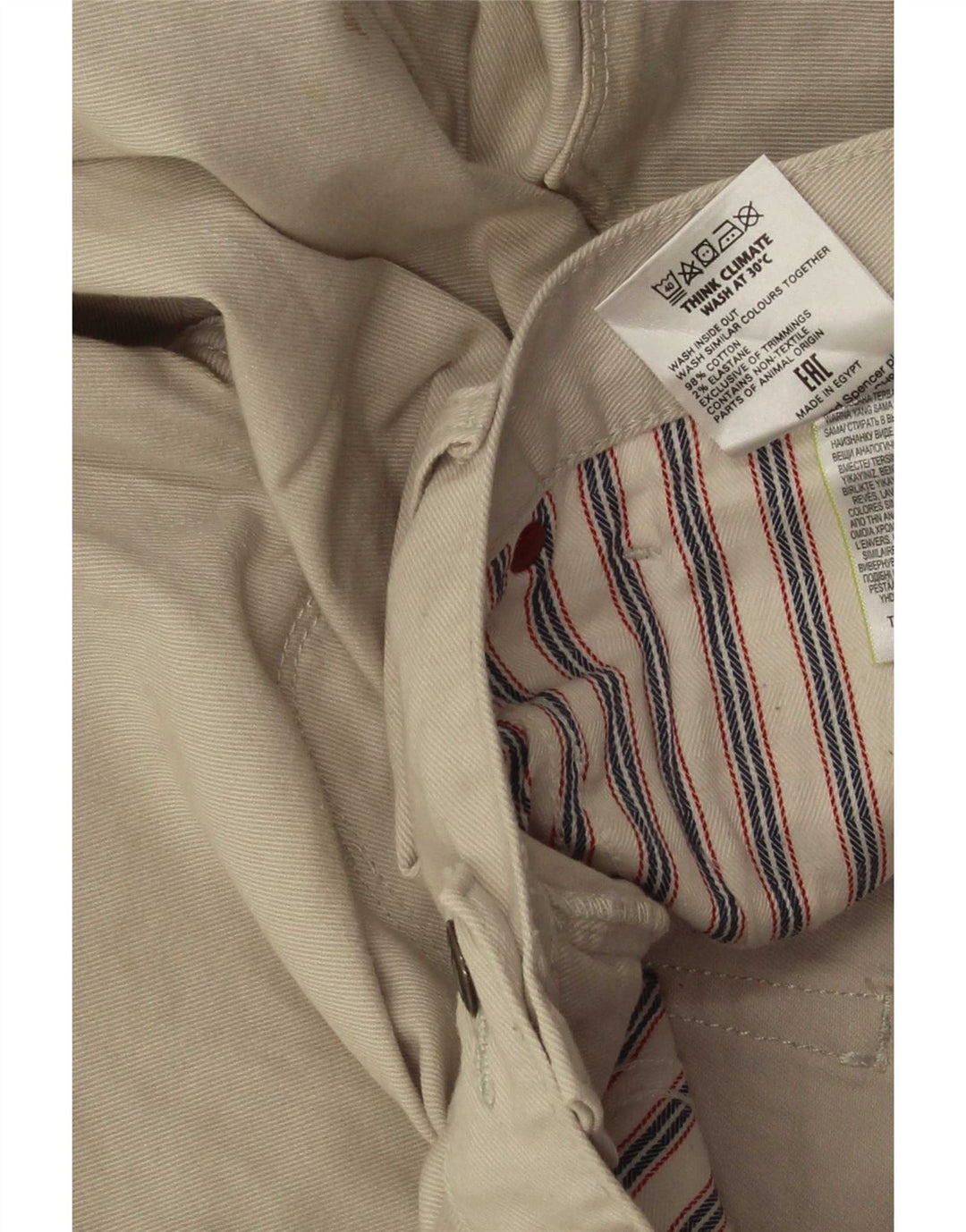 Męskie spodnie codzienne Marks & Spencer Bootcut W32 L29 Beżowa bawełna