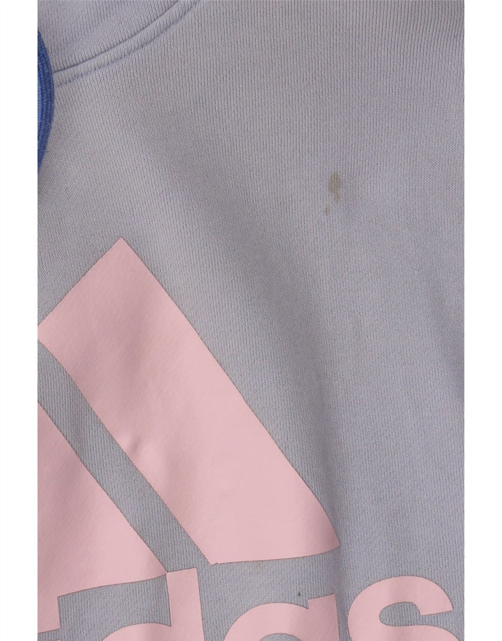 Damski sweter oversize z kapturem ADIDAS UK 12/14, średni niebieski, blok kolorów