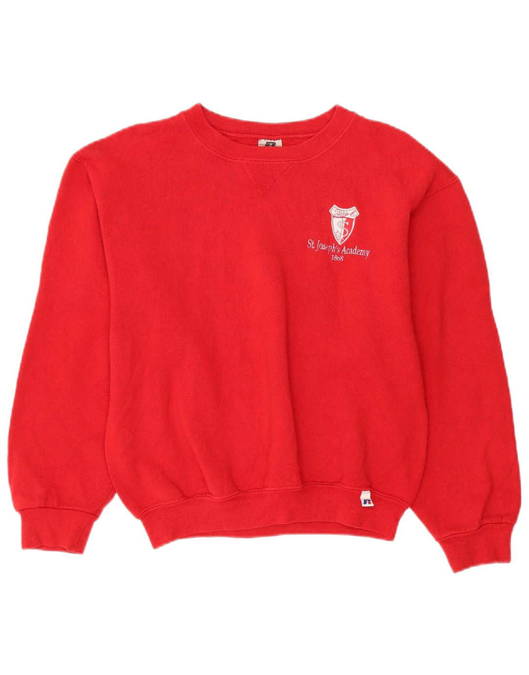 Damski sweter oversize RUSSELL ATHLETIC UK 10, mały, czerwony, bawełniany