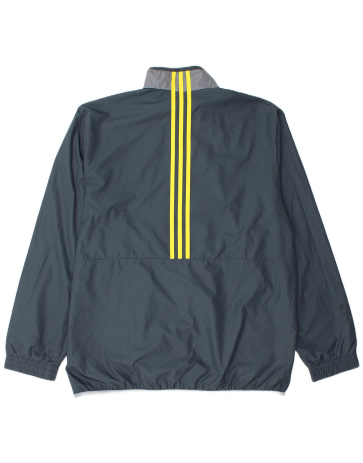 Adidas Męska bluza dresowa, duża, szara, poliestrowa