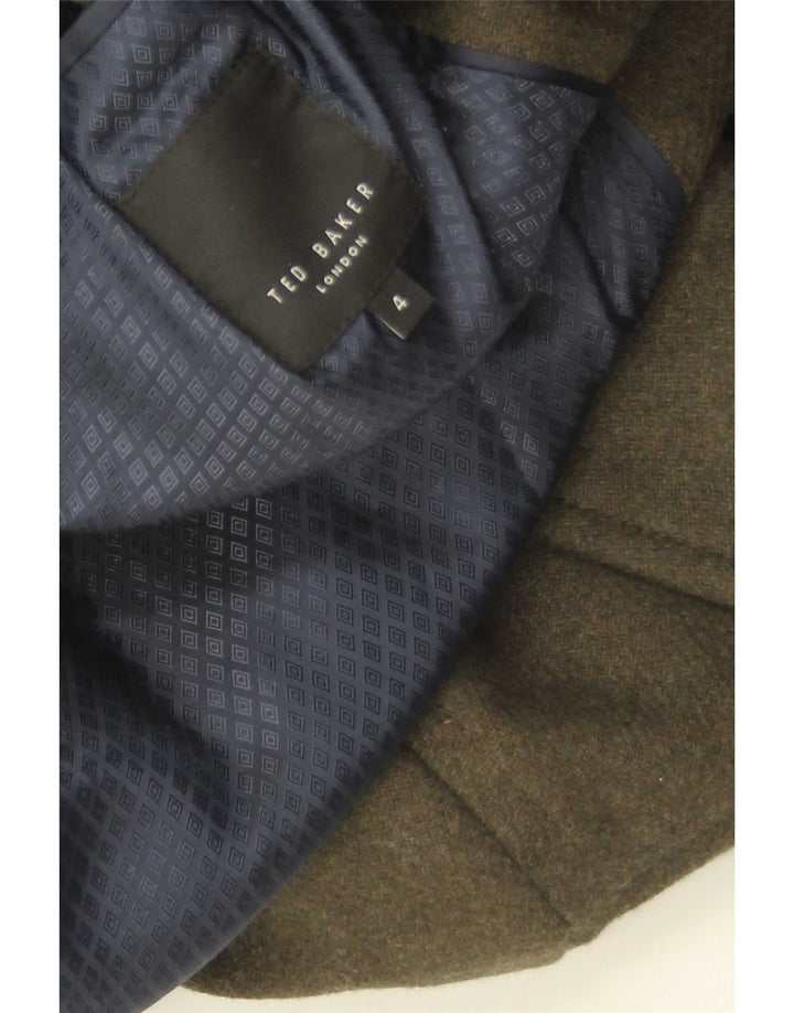 Płaszcz męski Ted Baker, rozmiar 4, duży, wełniany khaki