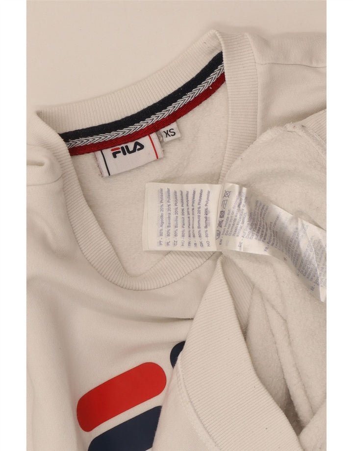 Męska bluza z grafiką FILA, sweter XS, biała bawełna