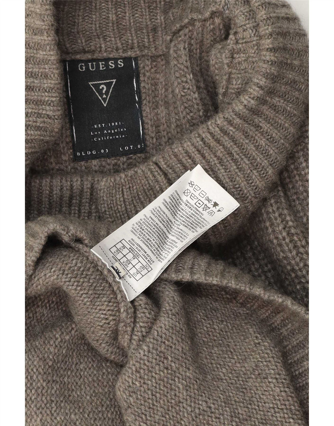 Guess Męski sweter rozpinany XL, szara wełna