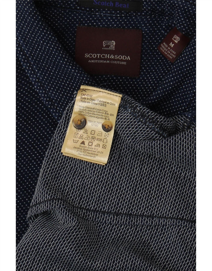 Koszula męska Scotch & Soda, średnia, granatowa, bawełniana w cętki
