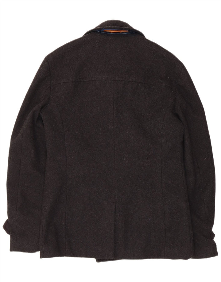 Płaszcz męski Superdry Pea Coat UK 38, średnia czarna wełna
