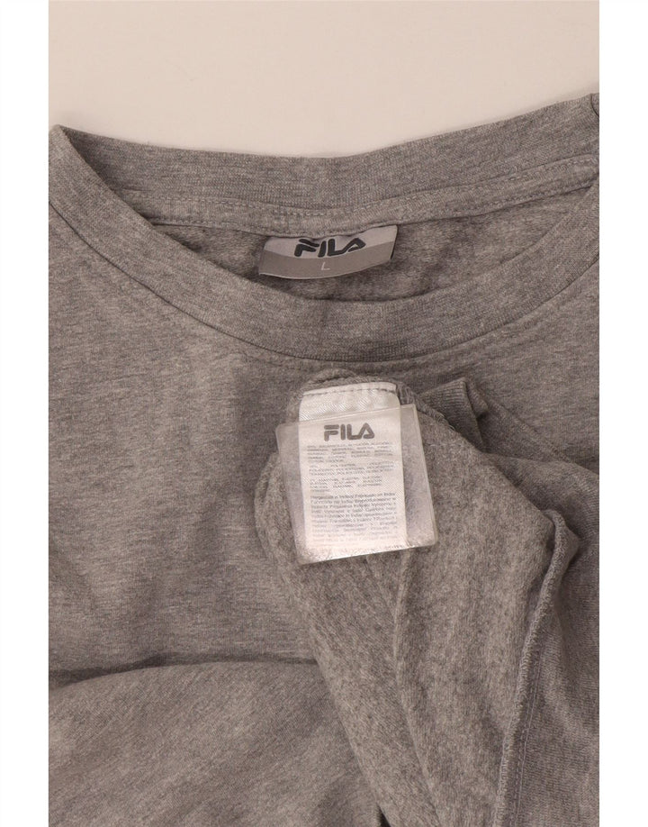 Damska bluza z grafiką Fila, UK 16, duża, szara bawełna