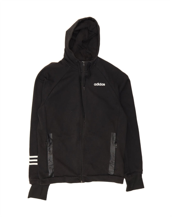 ADIDAS Mens Climalite Zip Hoodie Sweater Medium Black Cotton Vintage Adidas and Second-Hand Adidas from Messina Hembry 