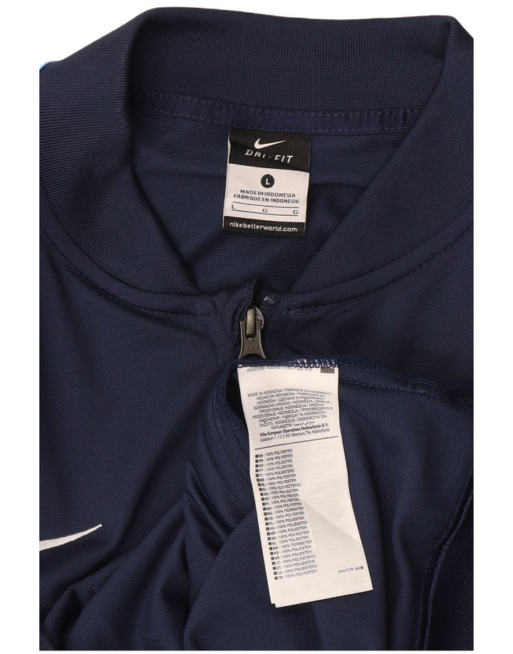 Męska kurtka dresowa Nike Dri Fit, duża, granatowa, z blokami kolorów
