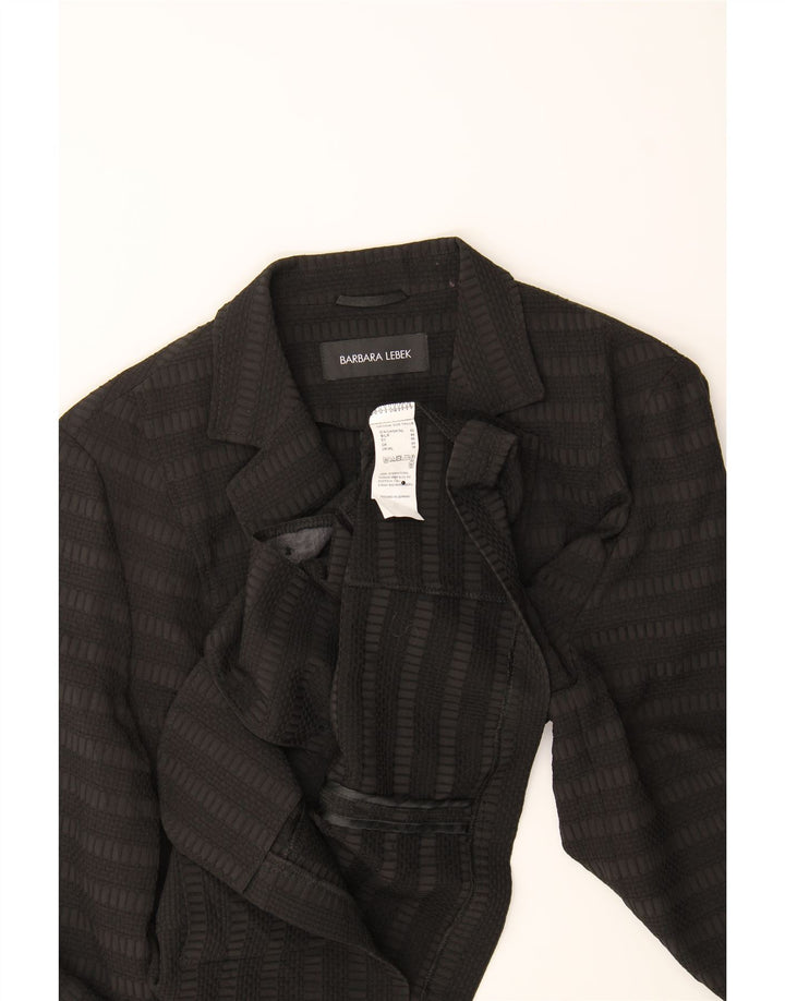 BARBARA LEBEK Womens 3 Button Blazer Jacket UK 16 Large Black Striped Vintage Barbara Lebek and Second-Hand Barbara Lebek from Messina Hembry 