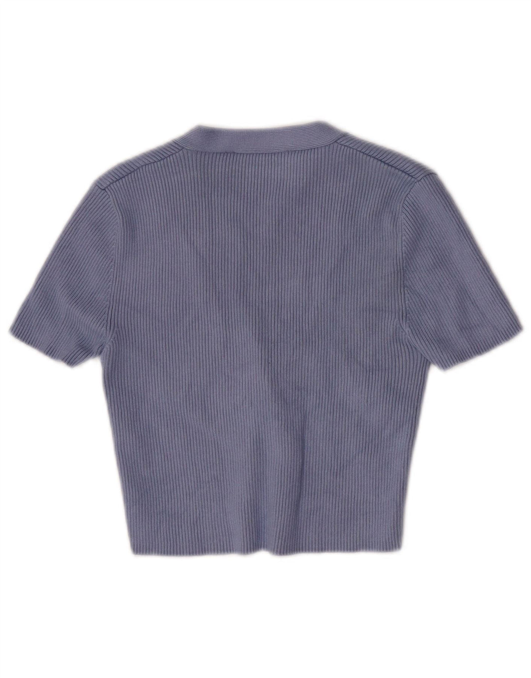 Damski krótki top Zara z krótkim rękawem UK 8 Small Blue Viscose