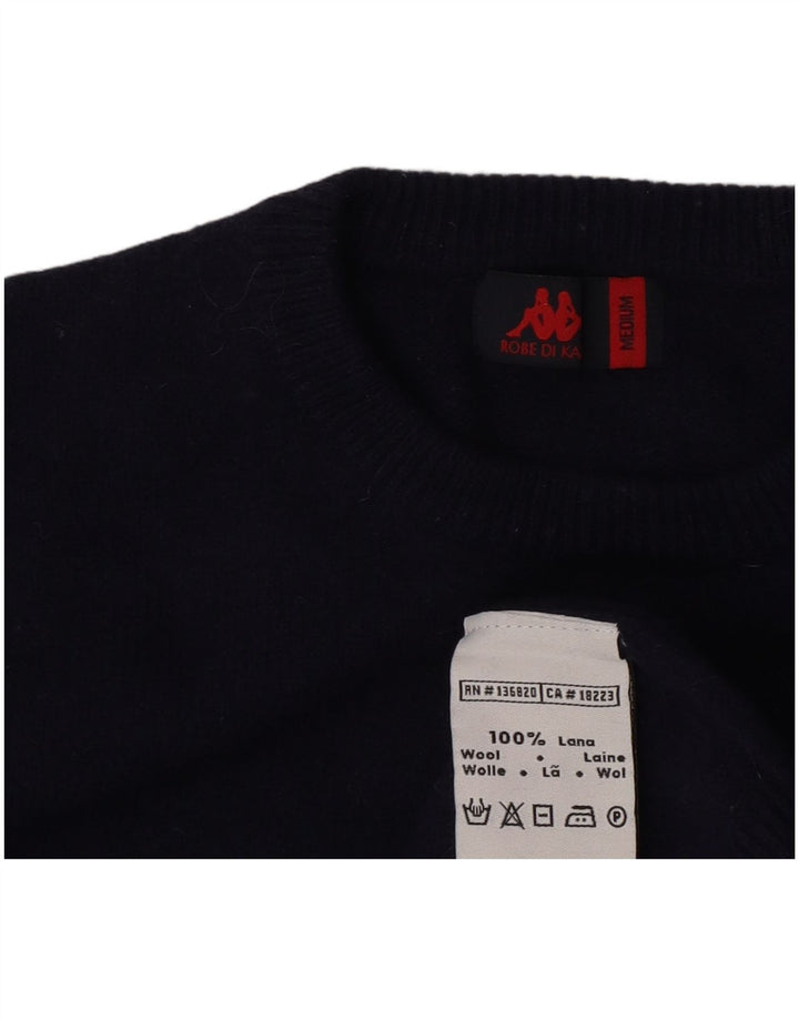 Damski sweter Kappa z okrągłym dekoltem UK 14 Średni granatowy wełniany