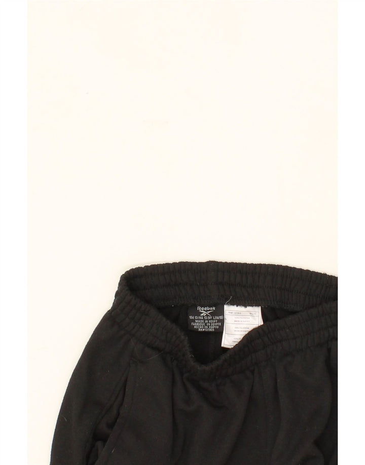REEBOK Boys Tracksuit Trousers Joggers 13-14 Years Large Black Polyester Vintage Reebok and Second-Hand Reebok from Messina Hembry 