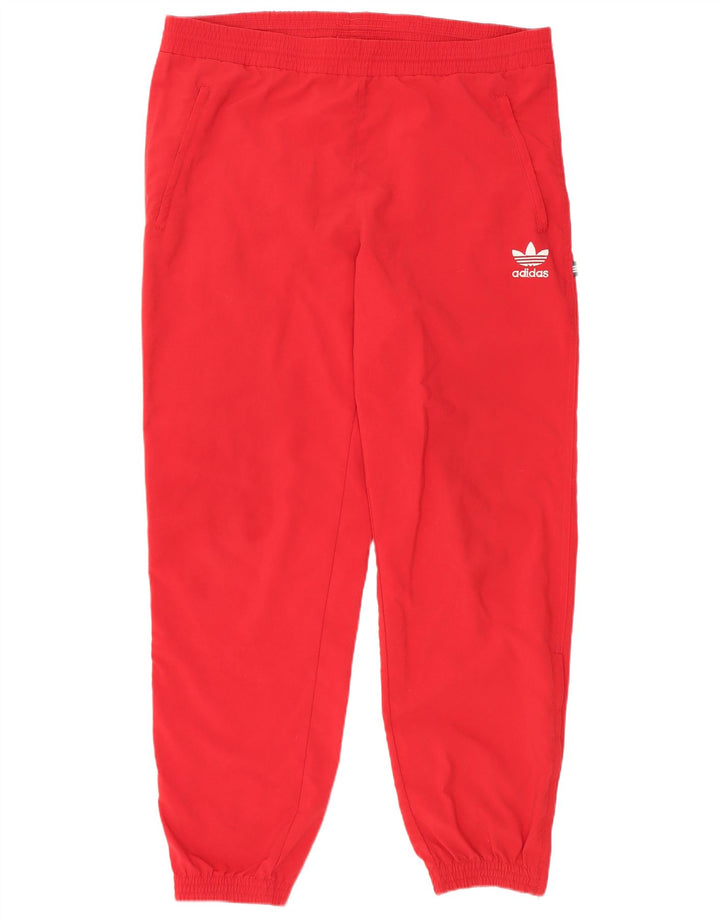 Męskie spodnie dresowe Adidas, duże, czerwone, poliestrowe