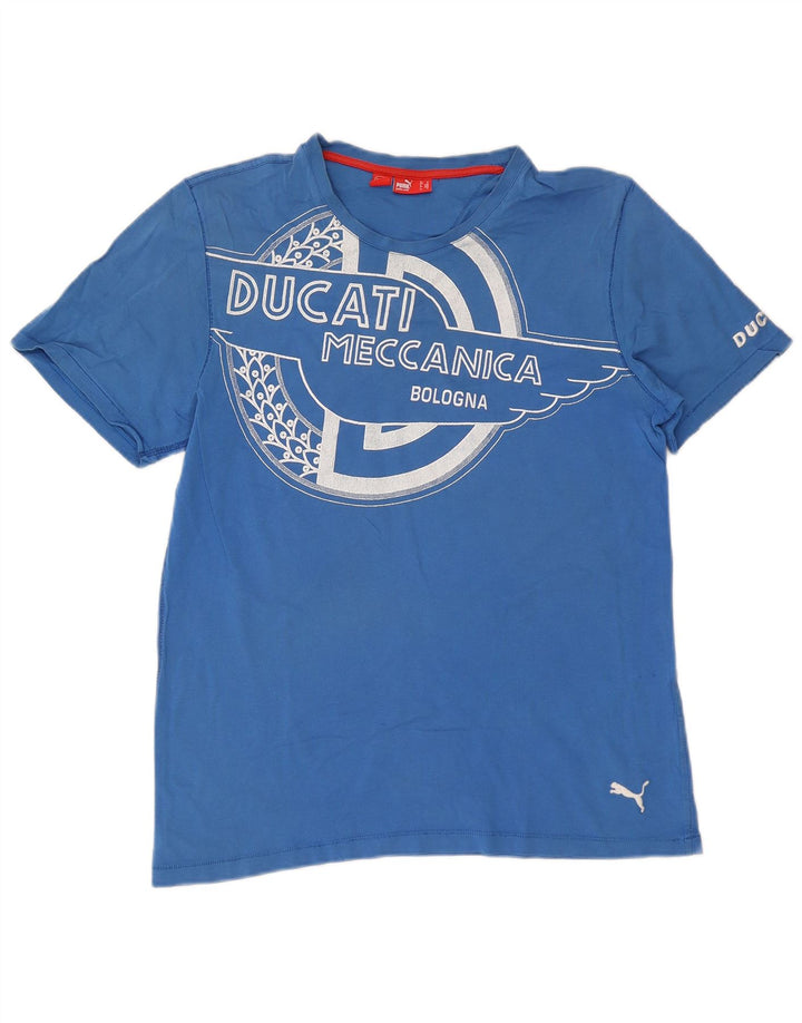 Męski T-shirt Puma Ducati z grafiką, średni niebieski