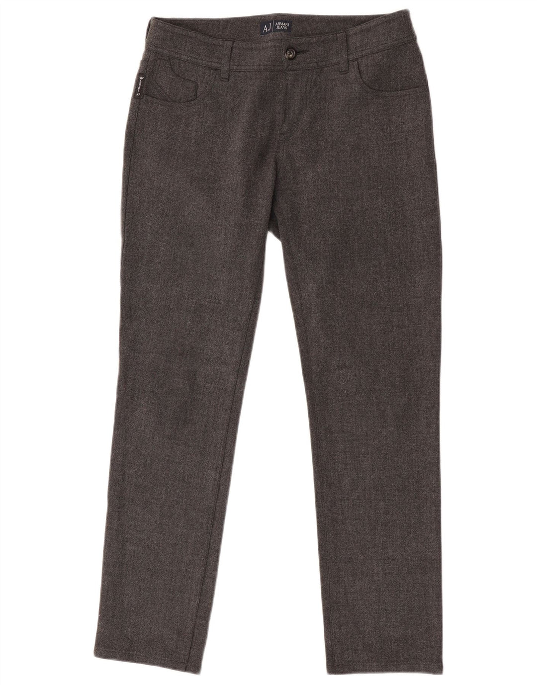 Męskie spodnie casual Armani Slim Fit W28 L29 Szary poliester