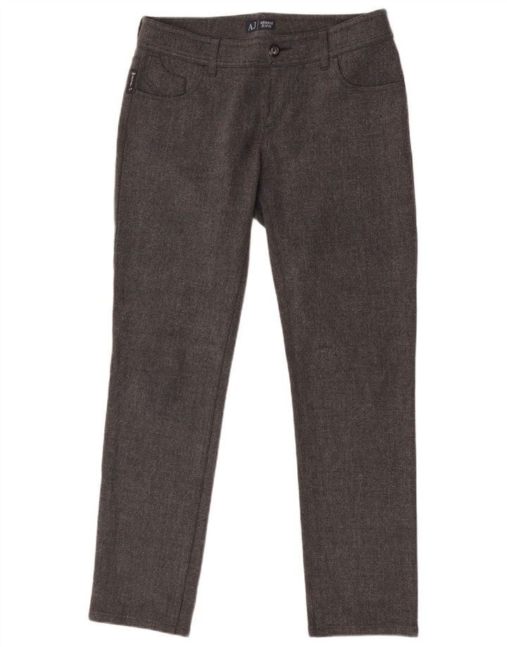 Męskie spodnie casual Armani Slim Fit W28 L29 Szary poliester
