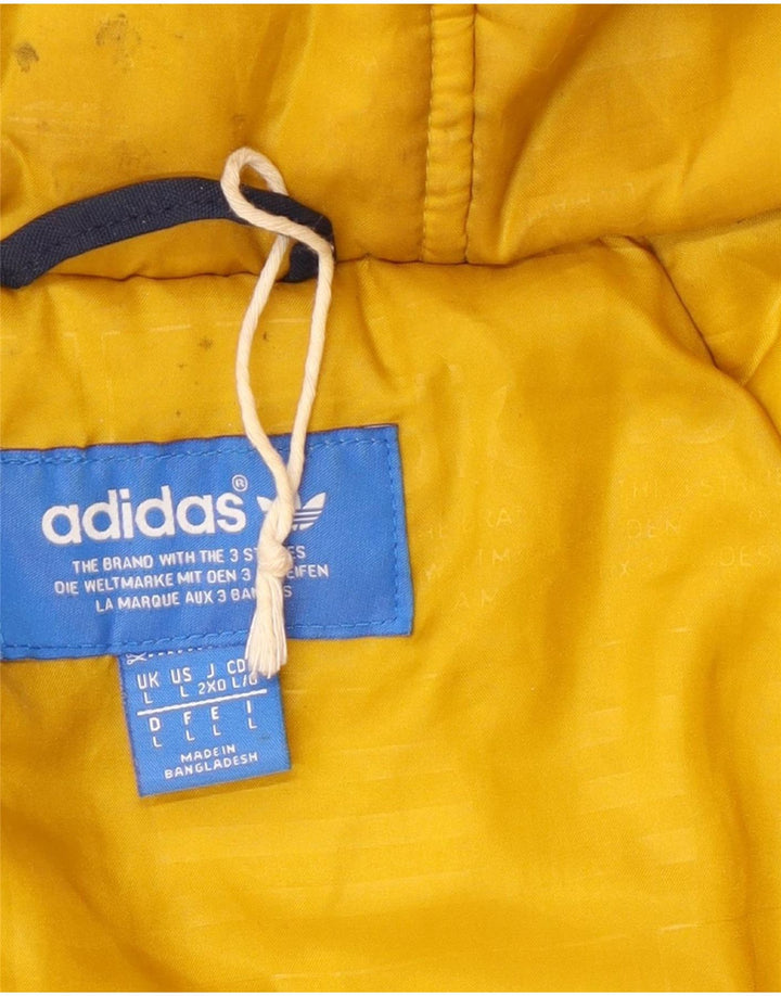Adidas Męski ocieplany płaszcz z kapturem UK 40 Duży granatowy poliester