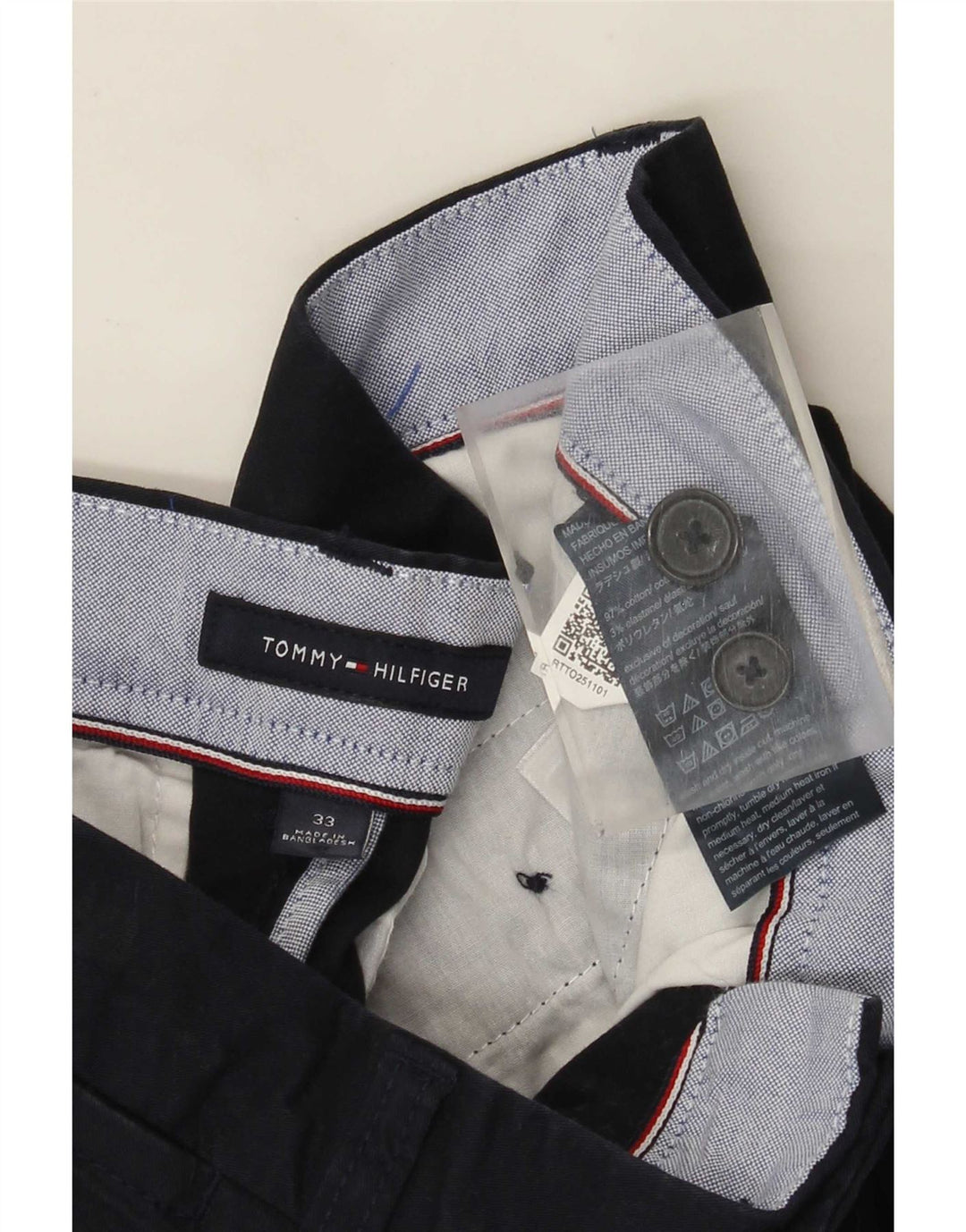 Męskie spodenki Chino Tommy Hilfiger W33 Średni granatowy, bawełniany