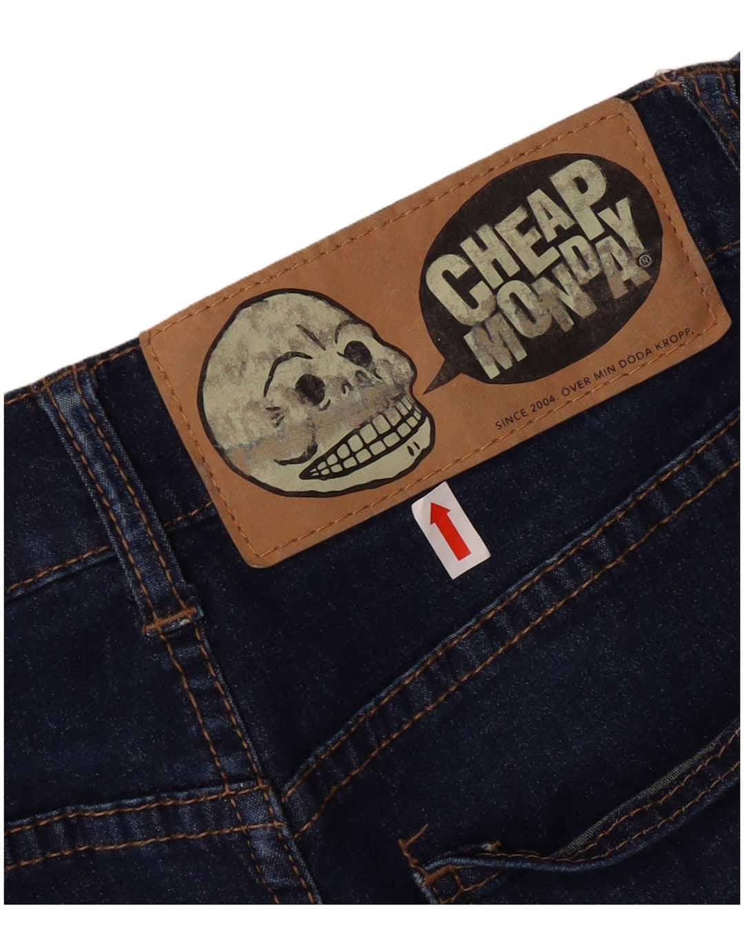 CHEAP MONDAY Womens Straight Jeans W32 L32 Navy Blue Cotton