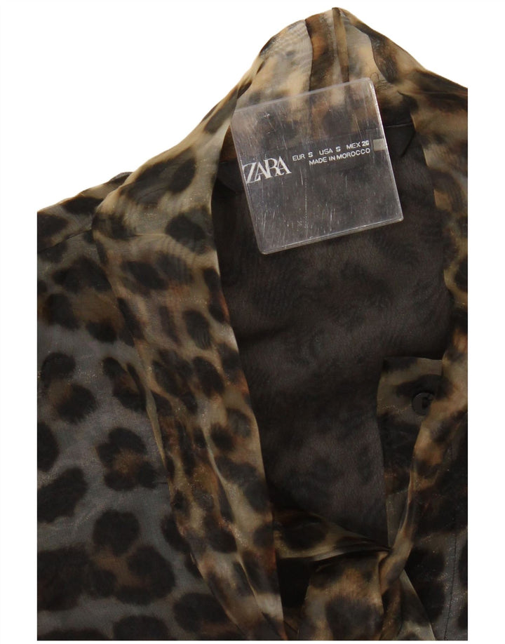 Bluzka damska Zara Top UK 10 Small Brown Animal Print
