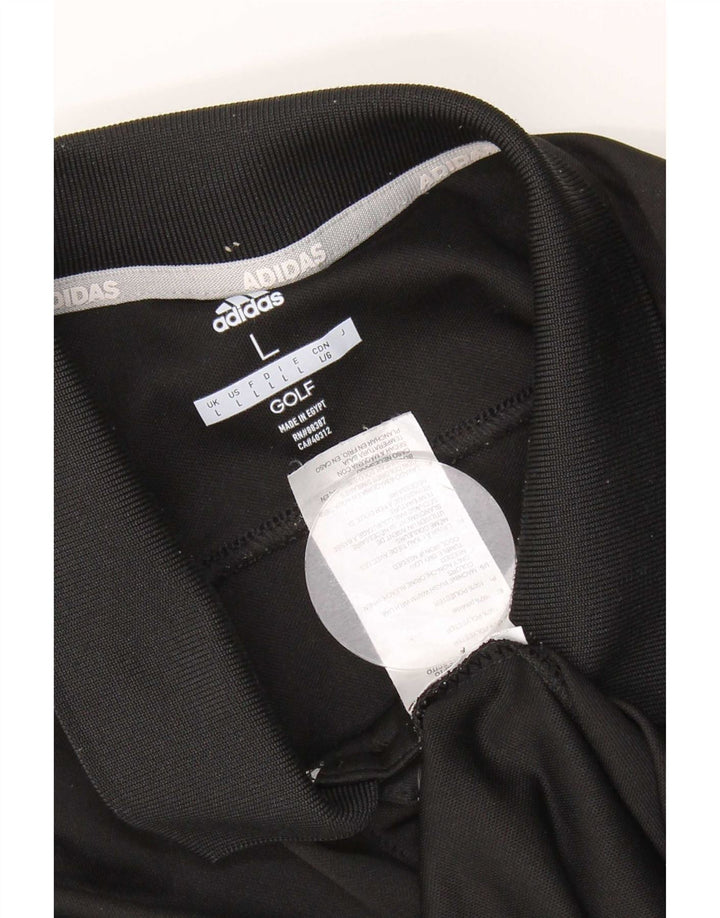 Męska koszulka polo do golfa Adidas, duża, czarna, z poliestru