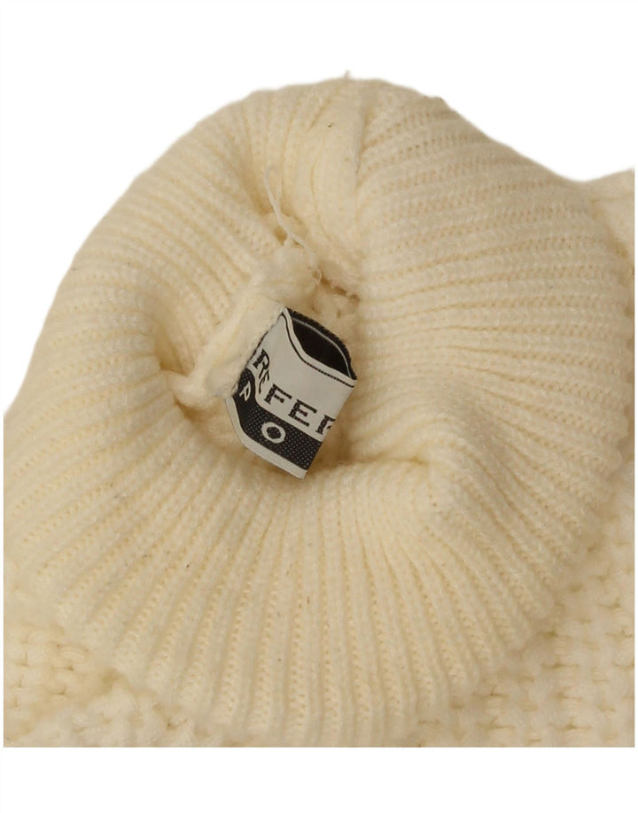 Vintage męski sweter z wywijanym dekoltem XL, biały