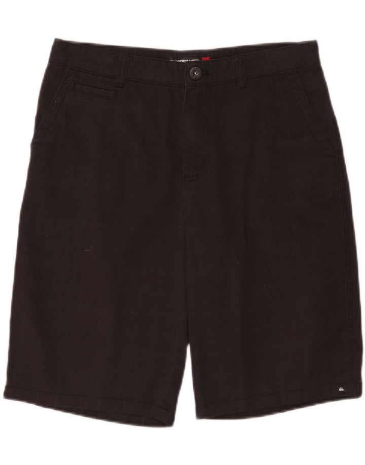 Męskie spodenki cargo Quiksilver W29 w małą czarną kratkę, bawełnianą