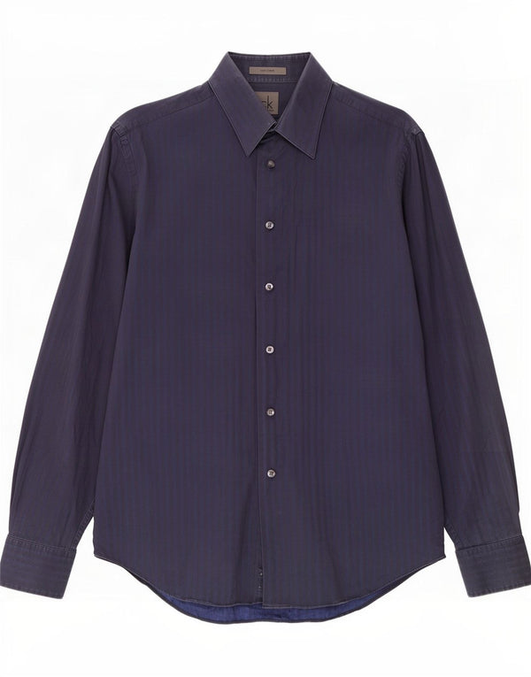 Męska koszula Calvin Klein Slim Fit, rozmiar 39 15 1/2, średni granatowy prążek