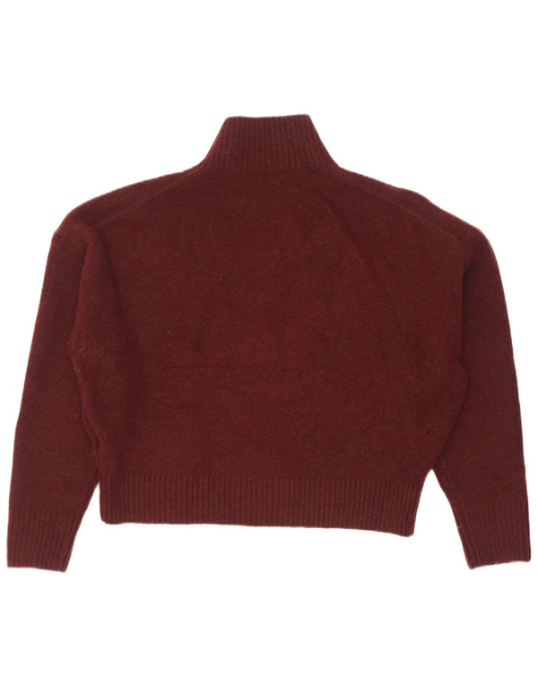 Sweter damski Zara Crop Oversize z golfem UK 14, średni burgund