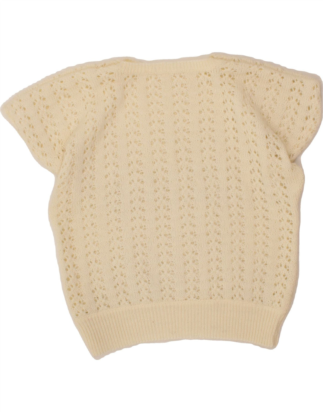 VINTAGE Womens Boat Neck Jumper Sweater UK 14 Medium Off White Vintage Vintage and Second-Hand Vintage from Messina Hembry 