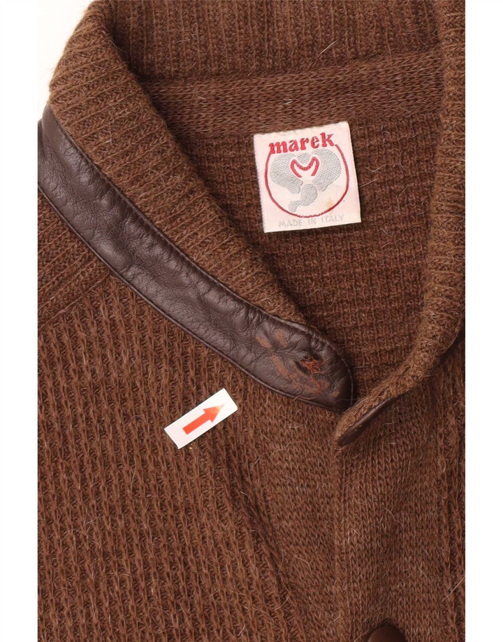 Sweter męski Marek, duży, brązowy, akrylowy