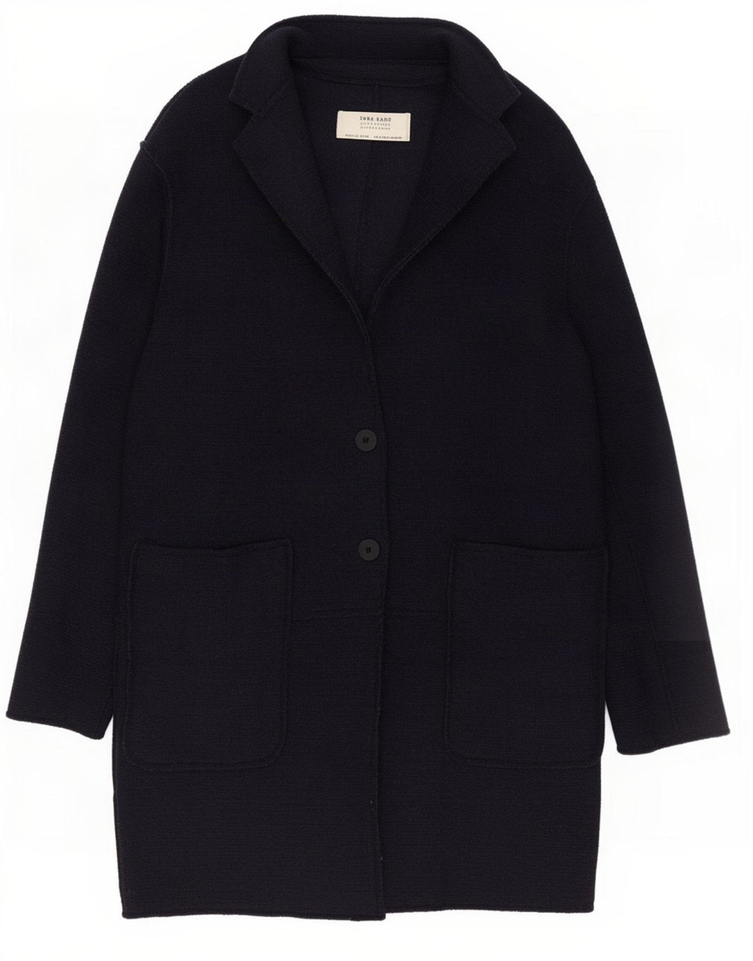 Damski płaszcz oversize Zara UK 10 Small, granatowy, wełniany