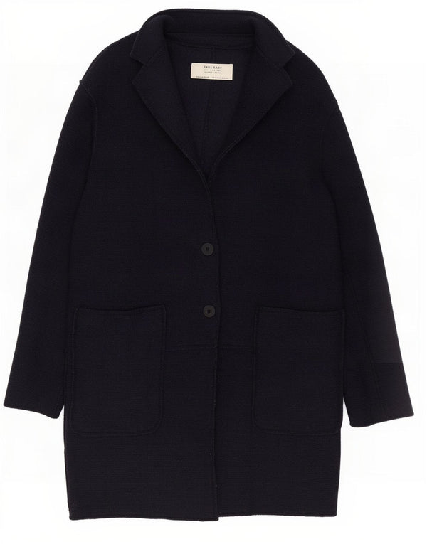 Damski płaszcz oversize Zara UK 10 Small, granatowy, wełniany