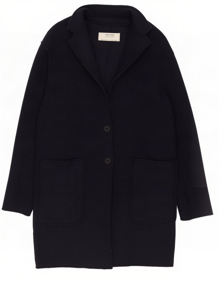 Damski płaszcz oversize Zara UK 10 Small, granatowy, wełniany