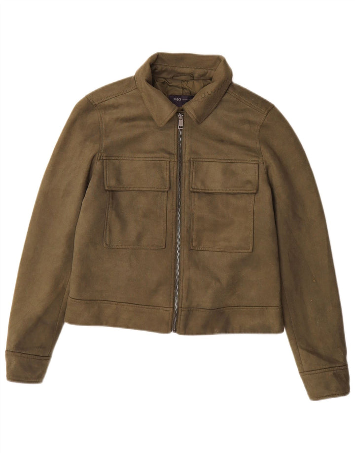Damska kurtka bomber Marks & Spencer UK 10, mała, khaki, poliester
