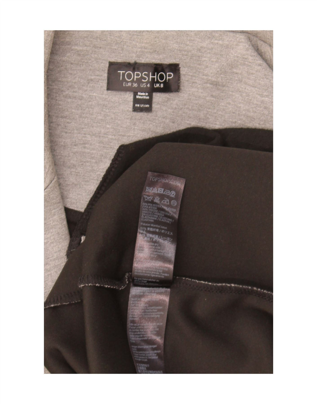 Damska kamizelka o długim kroju Topshop UK 8, mała, szara, nakrapiana, poliester